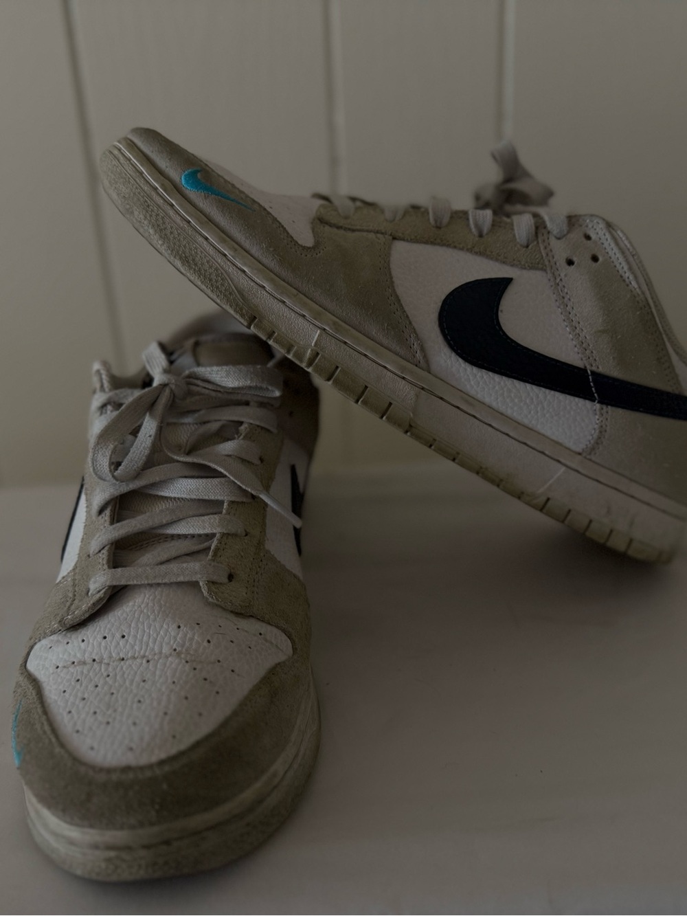 Size 11.5 - Nike Dunk Low Mini Swoosh Grey Midnight Navy Nike Men’s Skate Shoe - - Picture 2 of 7